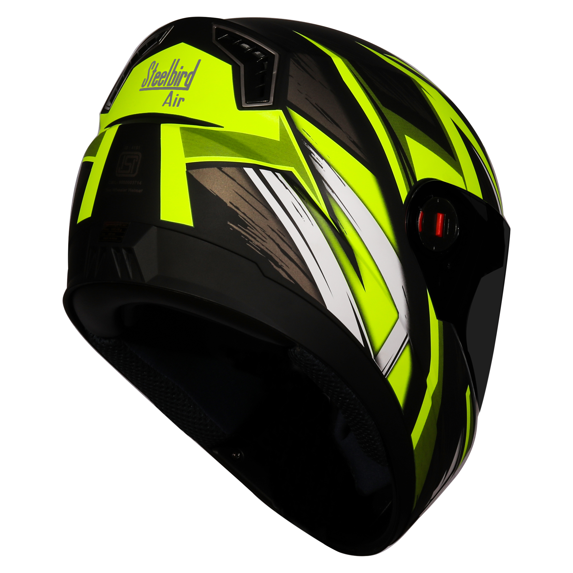 SBA-1 THRYL Mat Black With Neon Yellow ( Fitted With Clear Visor Extra Blue Chrome Visor Free)